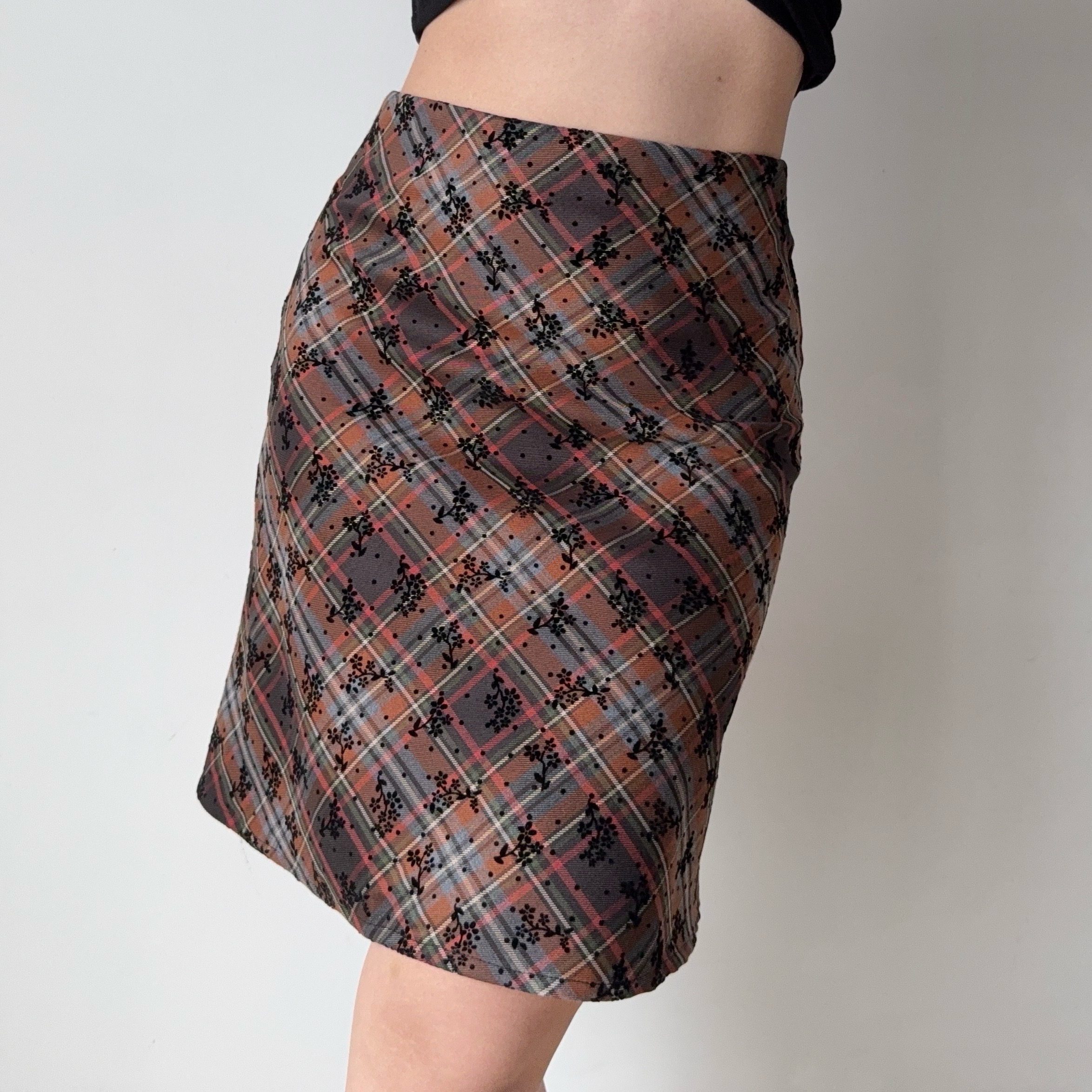 DIY American Vintage Floral Plaid Midi Skirt - Women's High Waist Bodycon Fashion Skirt, Y2K Style DIY American Vintage Floral Plaid Midi Skirt - Women's High Waist Bodycon Fashion Skirt, Y2K Style