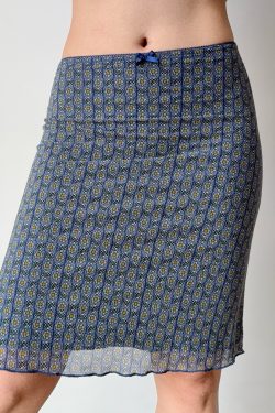 DIY American Vintage Printed Mesh Bodycon Skirt for Women - Sexy 90s Inspired Fashion Piece