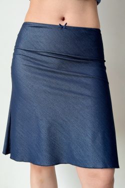 DIY European American Style Imitation Denim A-Line Half-Length Mermaid Skirt - Women's Summer Mid-Waist Bodycon Skirt