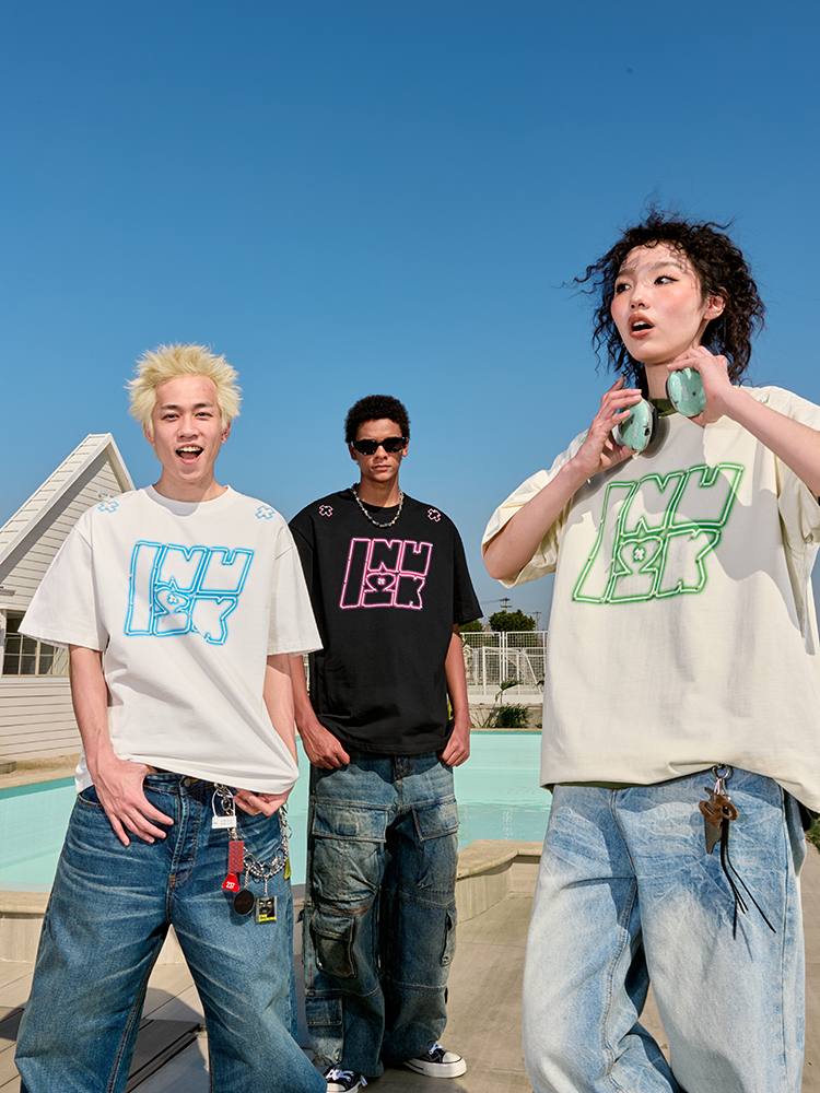 Dopamine Pearl Letter T-Shirt - Vintage American Streetwear, Loose Fit, Short Sleeve, Unisex, 90s Inspired, Trendy 2025 Style Dopamine Pearl Letter T-Shirt - Vintage American Streetwear, Loose Fit, Short Sleeve, Unisex, 90s Inspired, Trendy 2025 Style