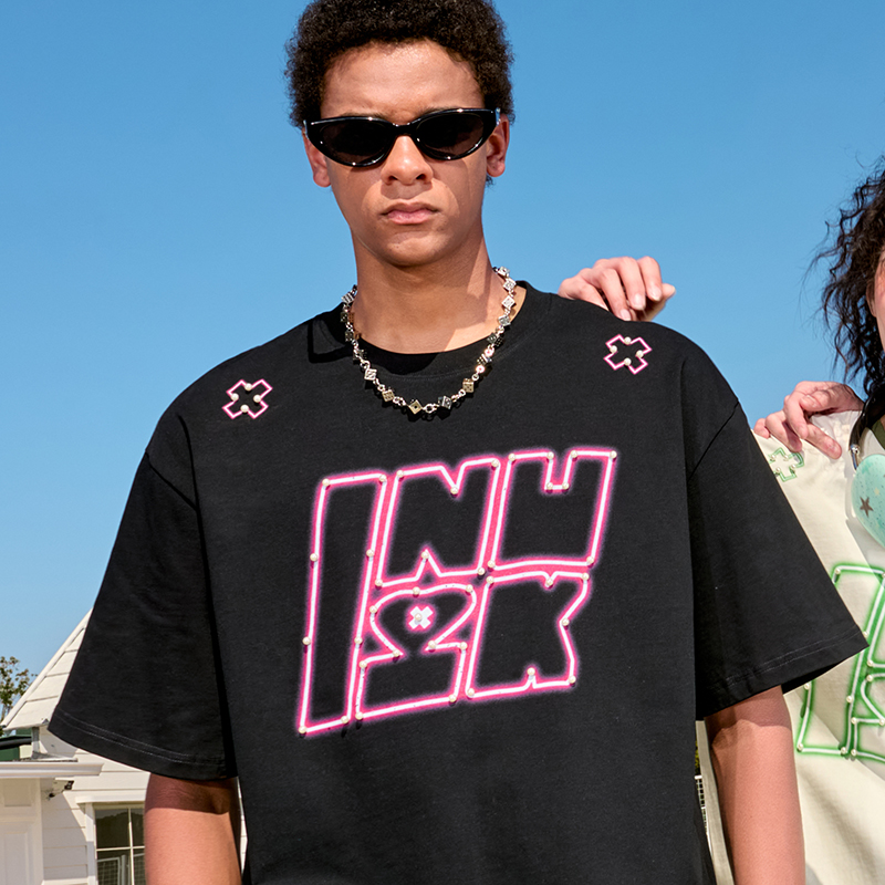 Dopamine Pearl Letter T-Shirt - Vintage American Streetwear, Loose Fit, Short Sleeve, Unisex, 90s Inspired, Trendy 2025 Style Dopamine Pearl Letter T-Shirt - Vintage American Streetwear, Loose Fit, Short Sleeve, Unisex, 90s Inspired, Trendy 2025 Style