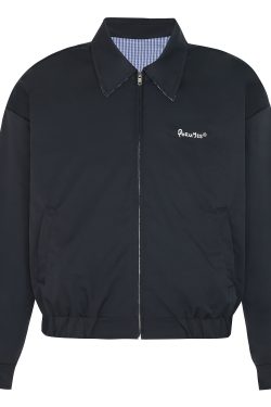 Double-Sided Plaid Work Jacket for Couples - Versatile Loose Top Coat for Spring and Autumn, Trendy National Style