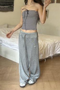 Draped Drawstring Wide-Leg Pants for Women - Casual Relaxed Fit, Versatile Floor-Length Style for Spring/Summer 2025 Fashion