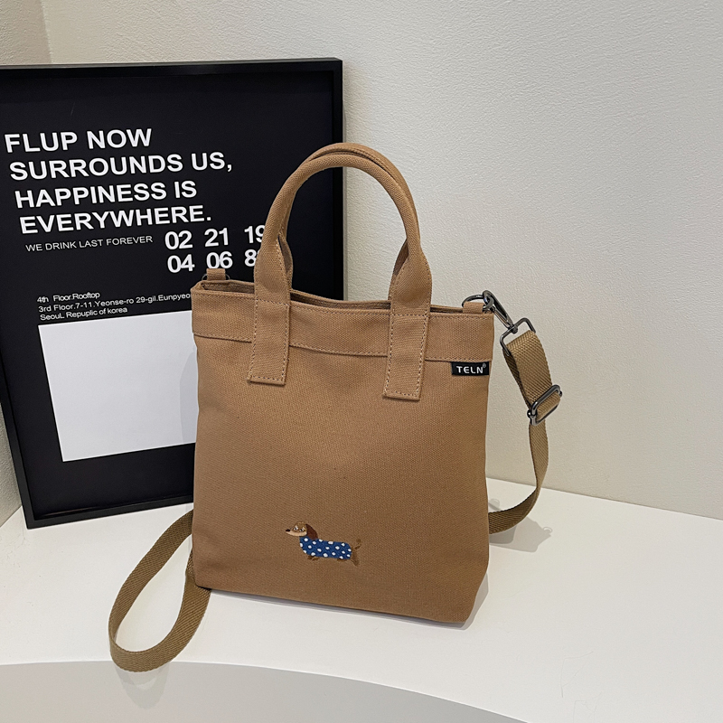 Embroidered Dachshund Canvas Crossbody Bag for Women - Large Capacity Commuter Tote Bag 2025 Trendy Style Embroidered Dachshund Canvas Crossbody Bag for Women - Large Capacity Commuter Tote Bag 2025 Trendy Style