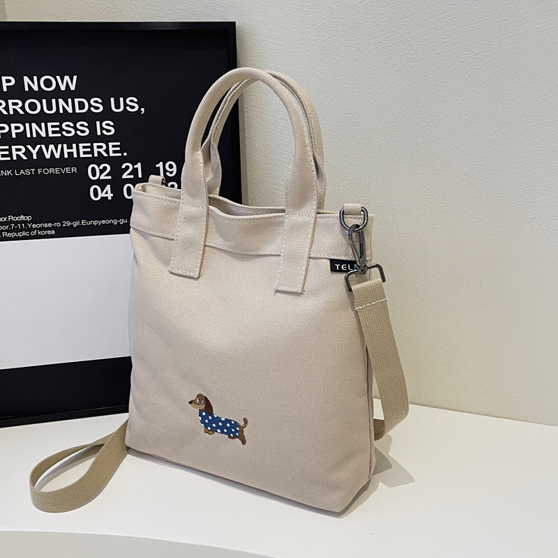 Embroidered Dachshund Canvas Crossbody Bag for Women - Large Capacity Commuter Tote Bag 2025 Trendy Style Embroidered Dachshund Canvas Crossbody Bag for Women - Large Capacity Commuter Tote Bag 2025 Trendy Style