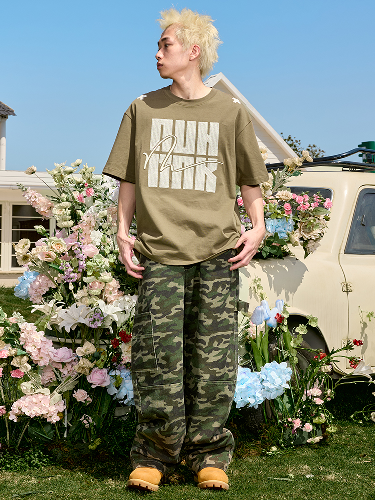 Embroidered Heavyweight Streetwear Letter T-Shirt - American Vintage Loose Fit Short Sleeve Unisex Summer 2025 Fashion Embroidered Heavyweight Streetwear Letter T-Shirt - American Vintage Loose Fit Short Sleeve Unisex Summer 2025 Fashion