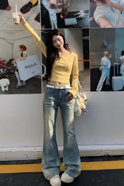 Embroidered Lace Flared Jeans for Women - Slim Fit Vintage Water-Washed Spring Pants