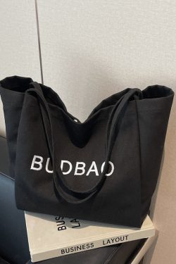 Embroidered Letter Canvas Large Tote Bag for Women - 2025 Shoulder Shopping Bag with High Capacity, Commuter & Lazy Style