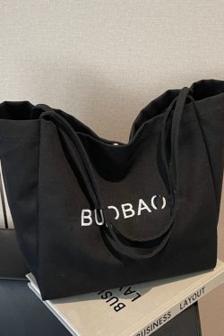 Embroidered Letter Canvas Large Tote Bag for Women - 2025 Shoulder Shopping Bag with High Capacity, Commuter & Lazy Style