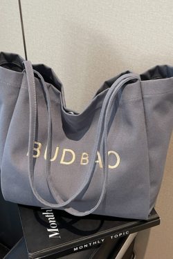 Embroidered Letter Canvas Large Tote Bag for Women - 2025 Shoulder Shopping Bag with High Capacity, Commuter & Lazy Style