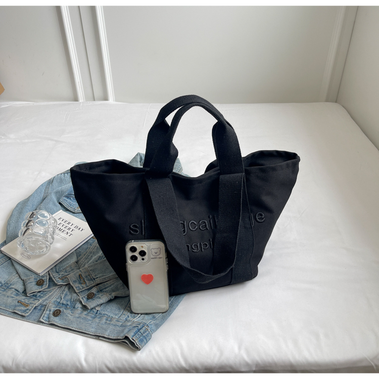 Embroidered Letter Canvas Tote Bag for Women - Large Capacity Handbag for Outings, Commuting, and Everyday Style 2025 Embroidered Letter Canvas Tote Bag for Women - Large Capacity Handbag for Outings, Commuting, and Everyday Style 2025