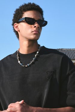 Embroidered Letter Minimalist Short Sleeve T-Shirt - American Vintage Heavyweight Unisex Trendy 2025 Summer Fashion Essential