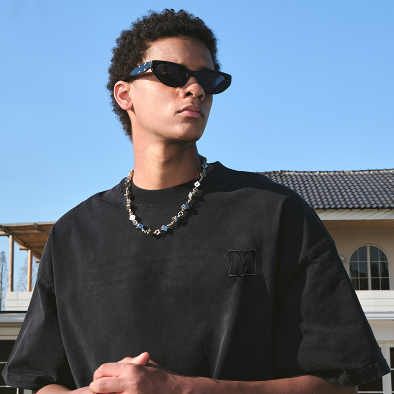 Embroidered Letter Minimalist Short Sleeve T-Shirt - American Vintage Heavyweight Unisex Trendy 2025 Summer Fashion Essential Embroidered Letter Minimalist Short Sleeve T-Shirt - American Vintage Heavyweight Unisex Trendy 2025 Summer Fashion Essential