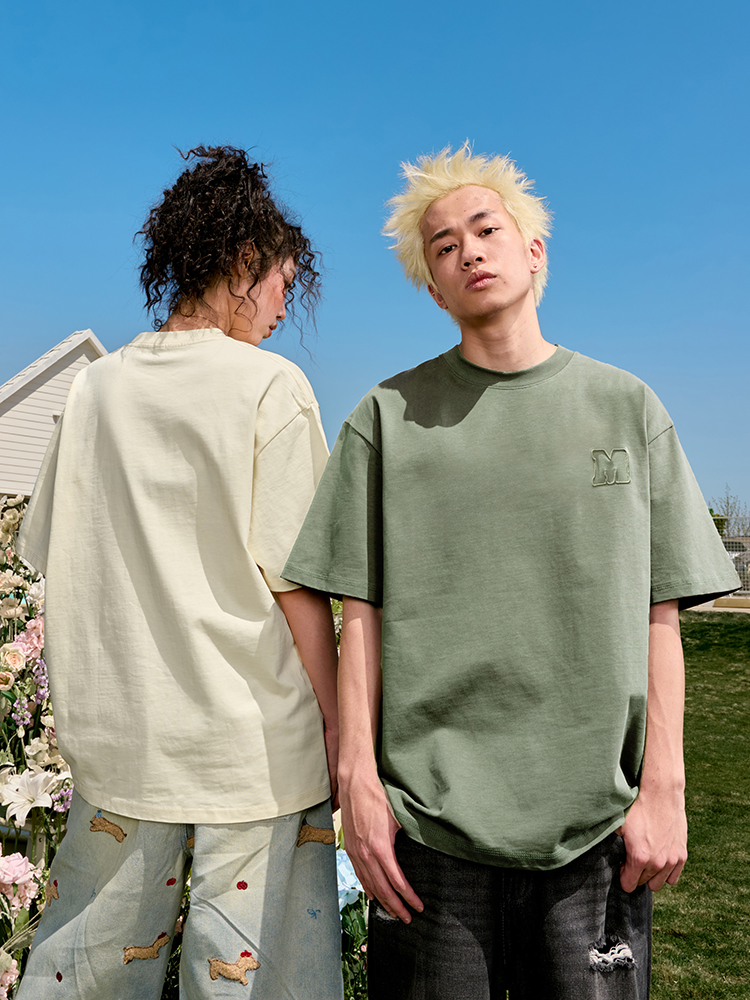 Embroidered Letter Minimalist Short Sleeve T-Shirt - American Vintage Heavyweight Unisex Trendy 2025 Summer Fashion Essential Embroidered Letter Minimalist Short Sleeve T-Shirt - American Vintage Heavyweight Unisex Trendy 2025 Summer Fashion Essential