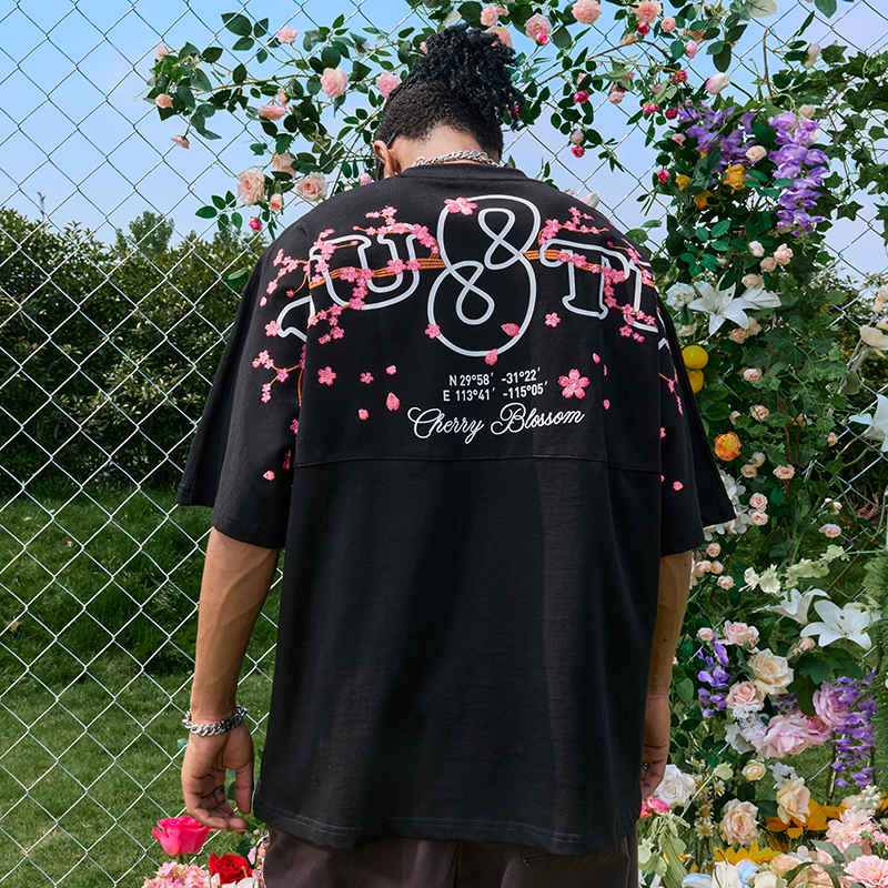 Embroidered National Trend Letter Short Sleeve T-Shirt - Vintage American Style, Unisex Loose Fit for Summer 2025 Fashion Embroidered National Trend Letter Short Sleeve T-Shirt - Vintage American Style, Unisex Loose Fit for Summer 2025 Fashion