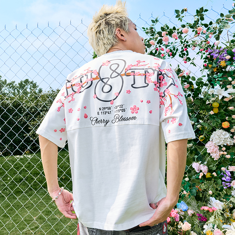 Embroidered National Trend Letter Short Sleeve T-Shirt - Vintage American Style, Unisex Loose Fit for Summer 2025 Fashion Embroidered National Trend Letter Short Sleeve T-Shirt - Vintage American Style, Unisex Loose Fit for Summer 2025 Fashion