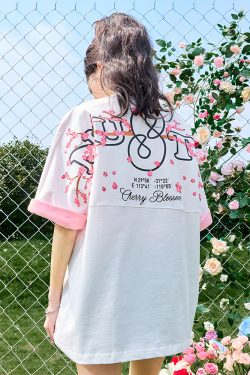 Embroidered National Trend Letter Short Sleeve T-Shirt - Vintage American Style, Unisex Loose Fit for Summer 2025 Fashion