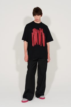 Embroidered Short-Sleeve T-Shirt - Y2K Inspired, Harsh and Cruel Co-Brand, Trendy Graphic Tee for Stylish Outfits
