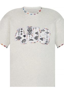 Ethnic Style Letter Pattern Embroidered Collar Short Sleeve Top - Spring/Summer National Trend Fashion