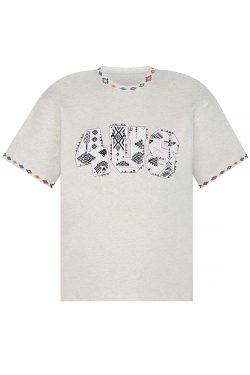 Ethnic Style Letter Pattern Embroidered Collar Short Sleeve Top - Spring/Summer National Trend Fashion