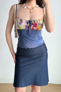 European American Style Imitation Denim A-line Mermaid Skirt Women's Summer Mid-Waist Bodycon Skirt for Trendy 90s & Y2K Fashion