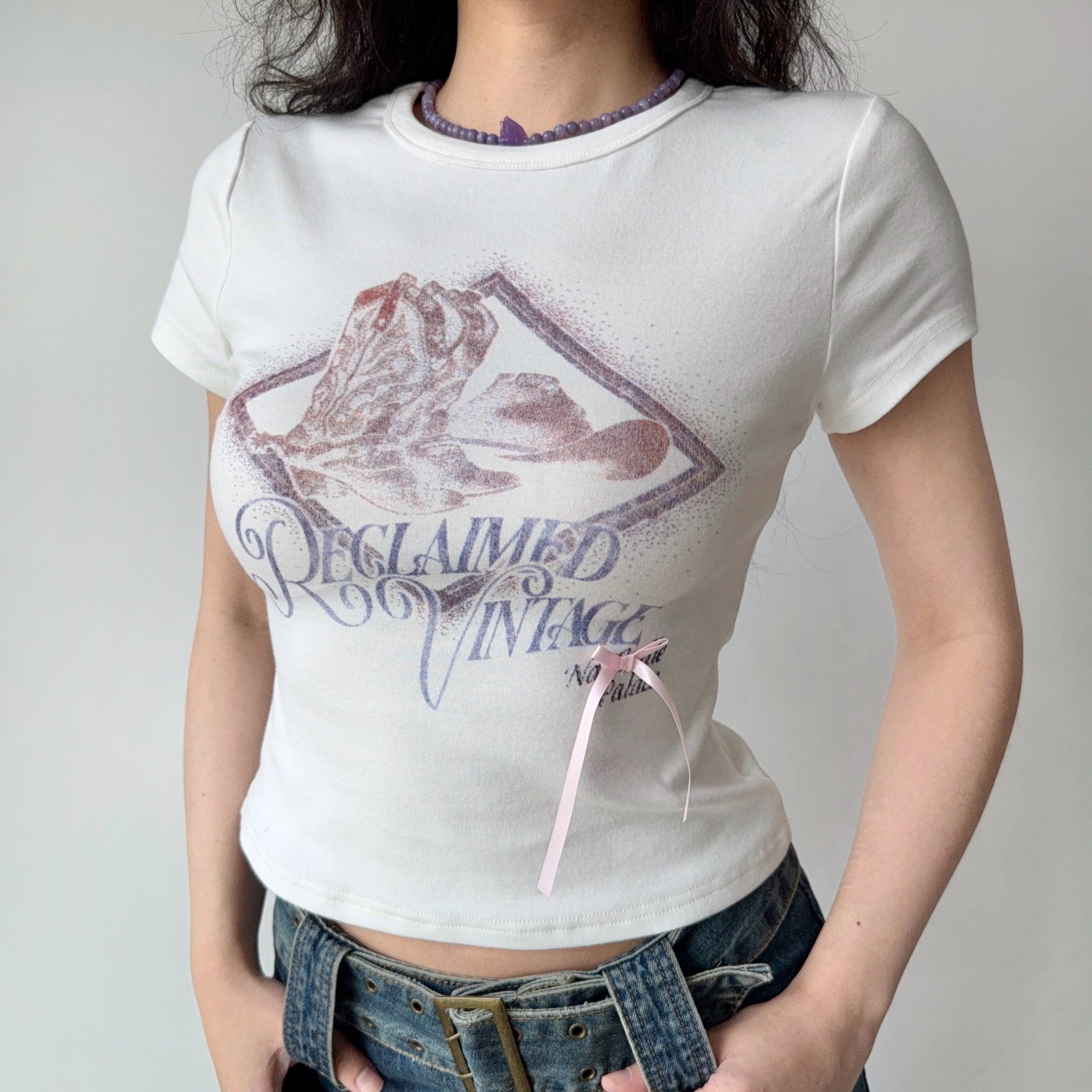 European and American Style Printed White Round Neck Short Sleeve T-shirt for Women - Summer Slim Fit Casual Top European and American Style Printed White Round Neck Short Sleeve T-shirt for Women - Summer Slim Fit Casual Top