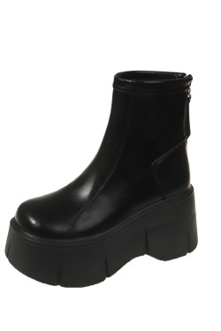 European Martin Boots for Women - Plush Thick-Soled Winter Model, Height-Increasing Brown Casual Short Boots