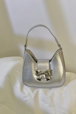 Exquisite Silver Bow Chain Handheld Crossbody Small Bag for Women - 2025 Niche Design Fashion Accessory