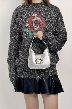 Exquisite Silver Bow Chain Handheld Crossbody Small Bag for Women - 2025 Niche Design Fashion Accessory