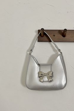 Exquisite Silver Bow Chain Handheld Crossbody Small Bag for Women - 2025 Niche Design Fashion Accessory