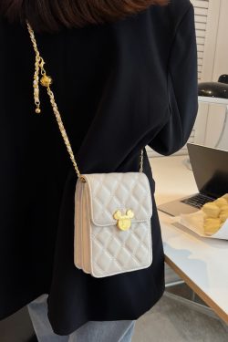 Exquisite Women's Crossbody Bag 2025 - High-End Diamond Pattern Chain Mobile Phone Bag for Summer Fashion