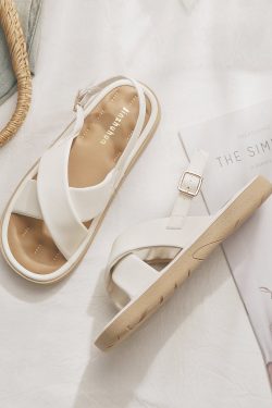 Fairy Flat Sheepskin Sandals - Versatile Non-Fatiguing Summer Footwear for Skirts - French Style Women's Outdoor Fashion 2024