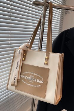 Fashionable Large Capacity Shoulder Tote Bag for College Students - Textured Niche Design for Spring/Summer 2025