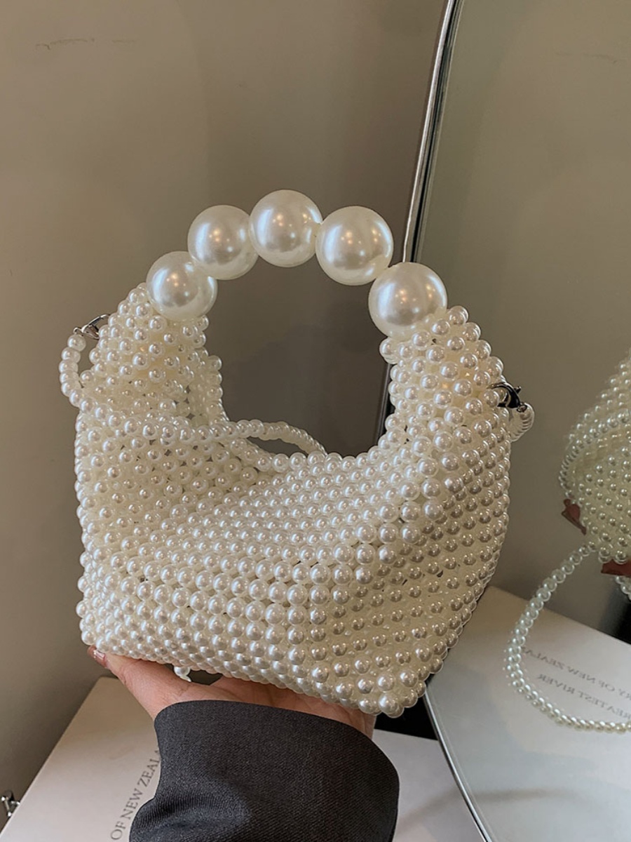 Fashionable Pearl Woven Handbag for Women, Niche Design Crossbody Bag, 2025 Spring/Summer Style Fashionable Pearl Woven Handbag for Women, Niche Design Crossbody Bag, 2025 Spring/Summer Style