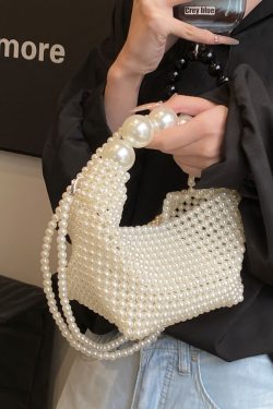 Fashionable Pearl Woven Handbag for Women, Niche Design Crossbody Bag, 2025 Spring/Summer Style