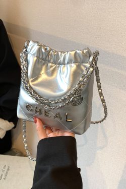 Fashionable Small Bucket Bag for Women - 2025 Spring/Summer Collection, High-End Diamond Pattern, Versatile Crossbody Shoulder Bag