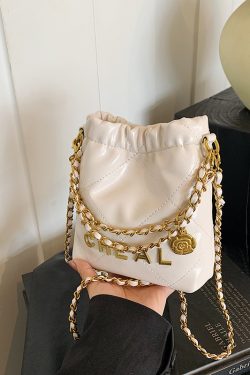 Fashionable Small Bucket Bag for Women - 2025 Spring/Summer Collection, High-End Diamond Pattern, Versatile Crossbody Shoulder Bag