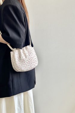 Floral Canvas Crossbody Bag for Women - Spring/Summer Minimalist Design, Versatile Small Handbag, 2025 Trendy Style