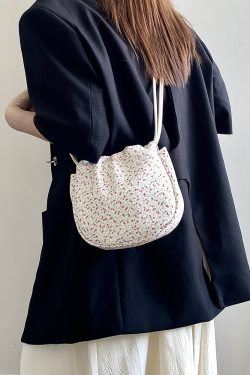 Floral Canvas Crossbody Bag for Women - Spring/Summer Minimalist Design, Versatile Small Handbag, 2025 Trendy Style