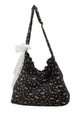 Floral Canvas Tote Bag for Women - Large Capacity Shoulder Bag, Versatile Crossbody for Summer and Everyday Use
