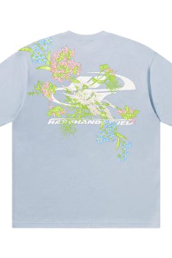 Floral Chinese Embroidery Short Sleeve T-Shirt - Street Style Couple Tee, Y2K National Trend Fashion, Korean Inspired