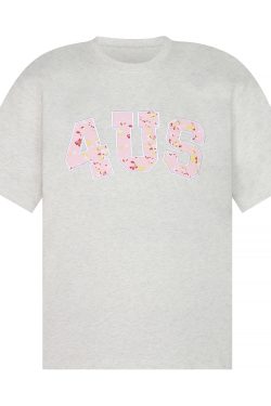 Floral Embroidered Patchwork Loose T-Shirt for Couples - Spring Summer National Trend Short Sleeve Tee