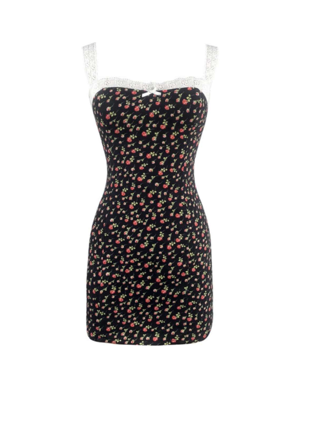 Floral Lace Trim Square Neck Slimming Camisole Dress - Handmade 2025 Spring/Summer Vacation Style, Perfect for 90s & Y2K Fashion Floral Lace Trim Square Neck Slimming Camisole Dress - Handmade 2025 Spring/Summer Vacation Style, Perfect for 90s & Y2K Fashion