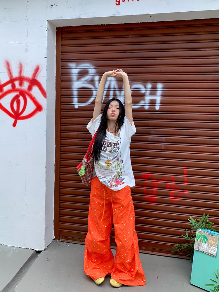 Floral Letter Print Off-Shoulder Short Sleeve T-Shirt for Women, Slim Fit Summer Top, American Style, Y2K Fashion Floral Letter Print Off-Shoulder Short Sleeve T-Shirt for Women, Slim Fit Summer Top, American Style, Y2K Fashion