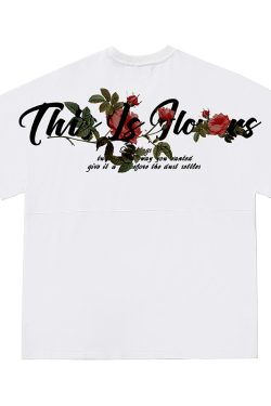 Floral Oversized Short Sleeve T-Shirt for Men - Trendy Loose Batwing Top for Summer, American High Street Style