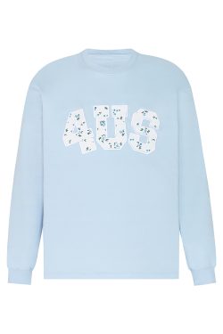 Floral Patchwork Embroidery Long Sleeve T-Shirt for Couples, National Trend, Loose Fit, Spring and Autumn Style