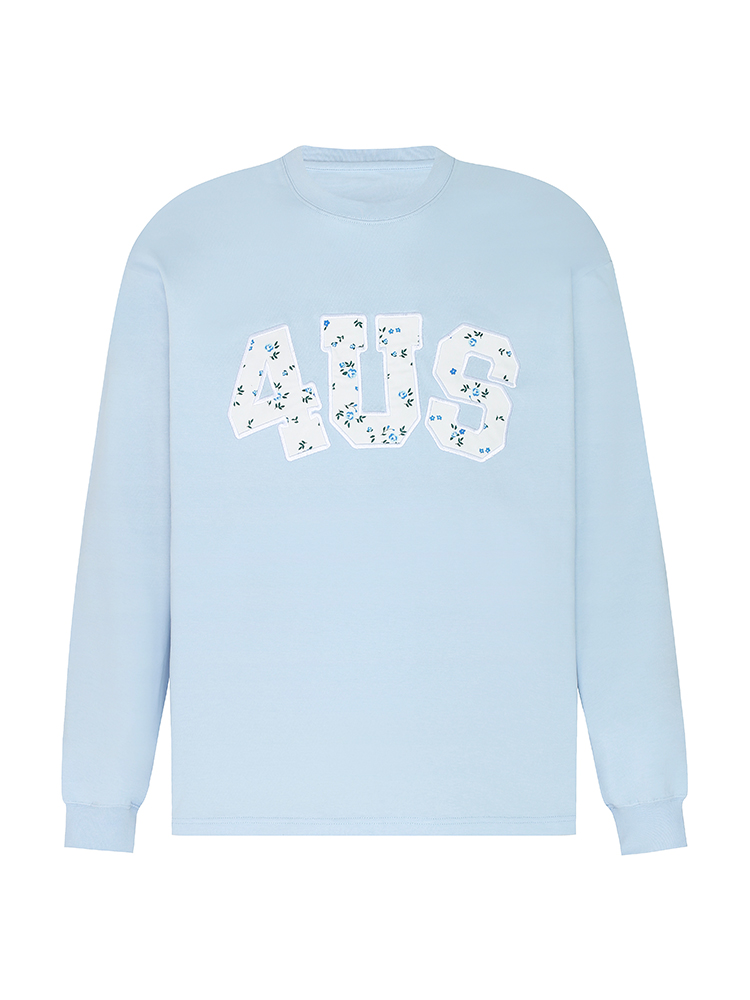 Floral Patchwork Embroidery Long Sleeve T-Shirt for Couples, National Trend, Loose Fit, Spring and Autumn Style Floral Patchwork Embroidery Long Sleeve T-Shirt for Couples, National Trend, Loose Fit, Spring and Autumn Style