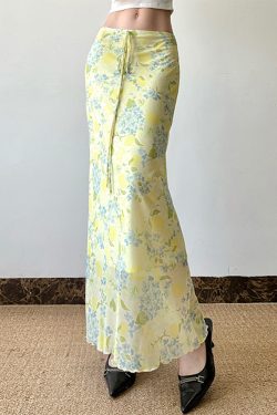 Floral Print Low Waist Straight Tube Skirt - Summer Fresh Atmosphere, Trendy Y2K Style, Perfect for Casual Outings