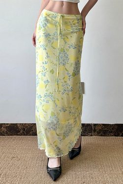 Floral Print Low Waist Straight Tube Skirt - Summer Fresh Atmosphere, Trendy Y2K Style, Perfect for Casual Outings