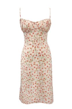 Floral Print Spaghetti Strap Dress, Slim Fit, Flattering French Style, Perfect for Summer, 90s Inspired Fashion